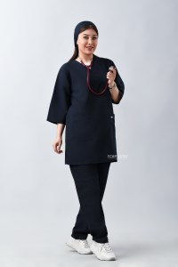 ست اسکراب زنانه رنگ سرمه‌ای کد 302 طب پوش