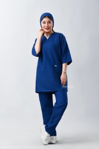 ست اسکراب زنانه رنگ آبی کد 303 طب پوش