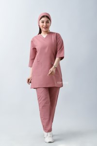 ست اسکراب زنانه رنگ صورتی کد 305 طب پوش