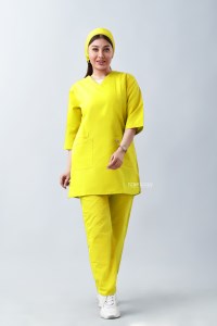 ست اسکراب زنانه رنگ زرد کد 306 طب پوش