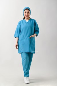 ست اسکراب زنانه رنگ آبی فیروزه ای کد 308 طب پوش