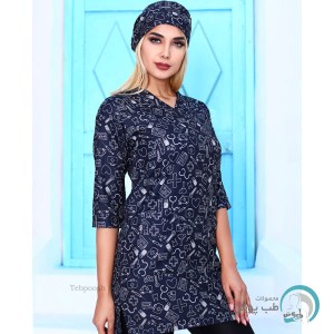 ست اسکراب زنانه + کلاه رنگ مشکی کد 407 سایز 36 طب پوش