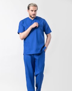 اسکراب پزشکی و جراحی مردانه رنگ آبی کاربنی طب پوش