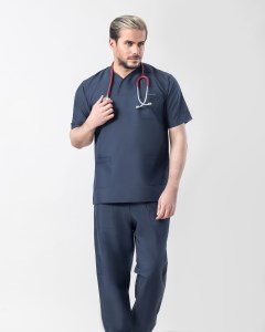 اسکراب پزشکی و جراحی مردانه رنگ سرمه‌ای طب پوش