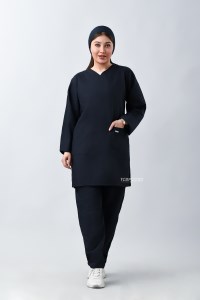 ست اسکراب زنانه رنگ سرمه‌ای کد 202 طب پوش